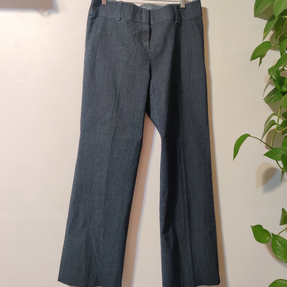 City DKNY Plaza Pant Black Flat Front Wide Leg Trouser